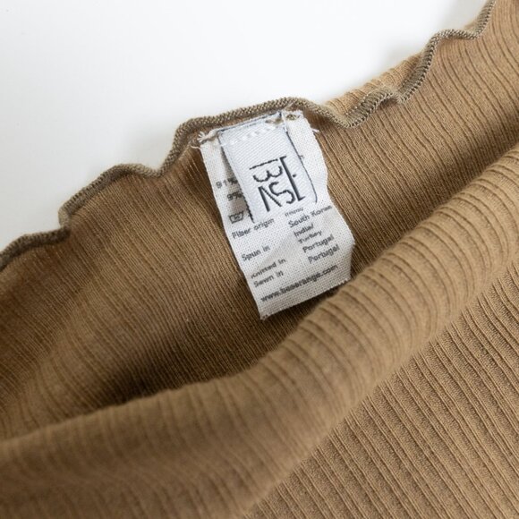 Baserange Omato Long Sleeve Jade Brown XL *Altered Cropped - Picture 5 of 10